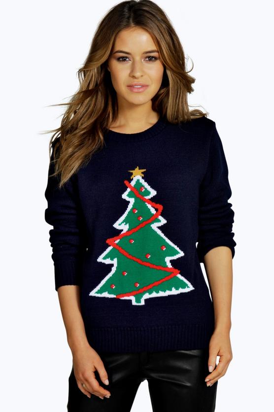 Petite Holly Christmas Tree Jumper